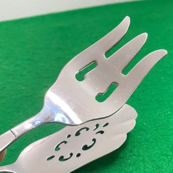 Pierced Serving Spoon and Fork, Stanless, Vintage Silverware, Gift for Mother, A - Picture 2 of 10
